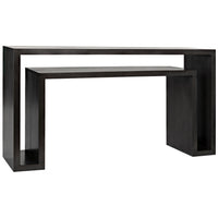 Contemporary Caine Pale Black Mahogany Console, handcrafted with a distinctive design and pale finish.