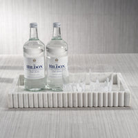 Calabria White Scalloped Vanity Marble Tray - Tray Top View | Bone & Brass
