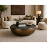 Cale Bronze Aluminum Indoor & Outdoor Coffee Table - Table Side View | Bone & Brass