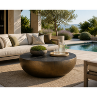 Cale Bronze Aluminum Indoor & Outdoor Coffee Table - Table Top View | Bone & Brass