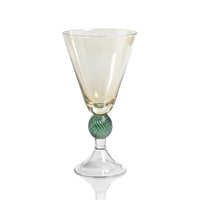 Cali Amber & Green Vintage Stemmed Glasses, Set of 4 | Bone & Brass