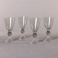 Cali Green Vintage Stemmed Glasses, Set of 4 - Glass Bowl Detail | Bone & Brass