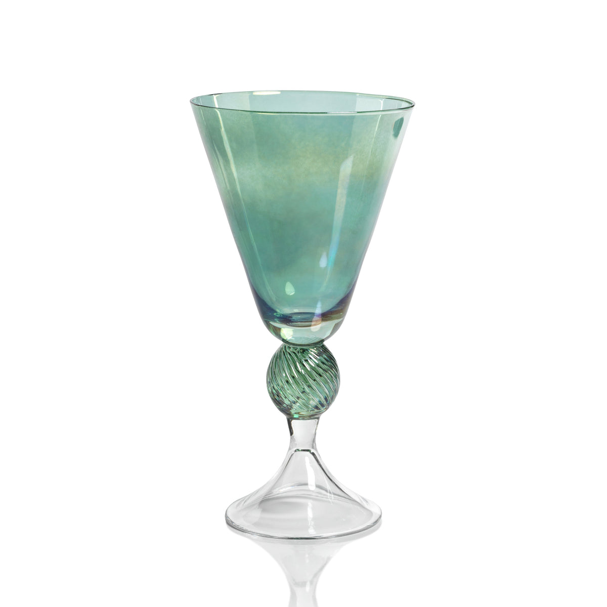 Cali Green Vintage Stemmed Glasses, Set of 4 | Bone & Brass
