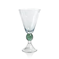 Cali Light-Blue & Green Vintage Stemmed Glasses, Set of 4 | Bone & Brass