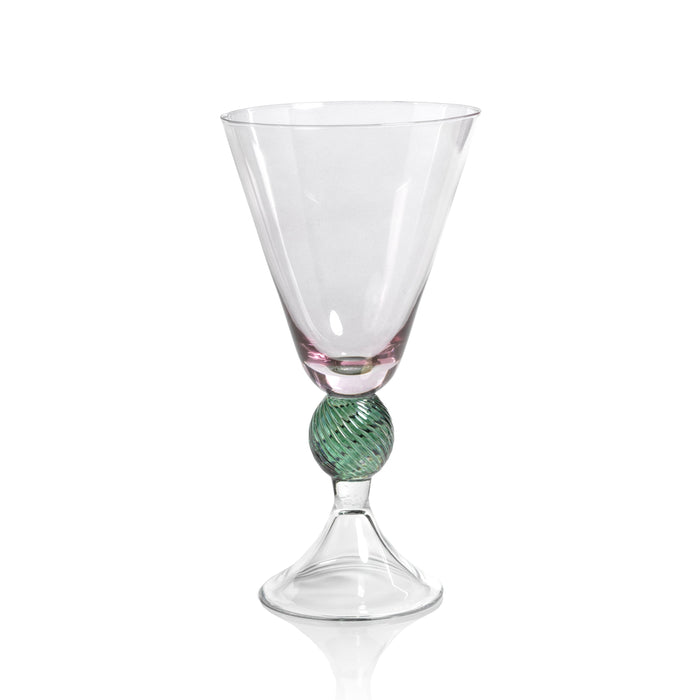 Cali Purple & Green Vintage Stemmed Glasses, Set of 4 | Bone & Brass