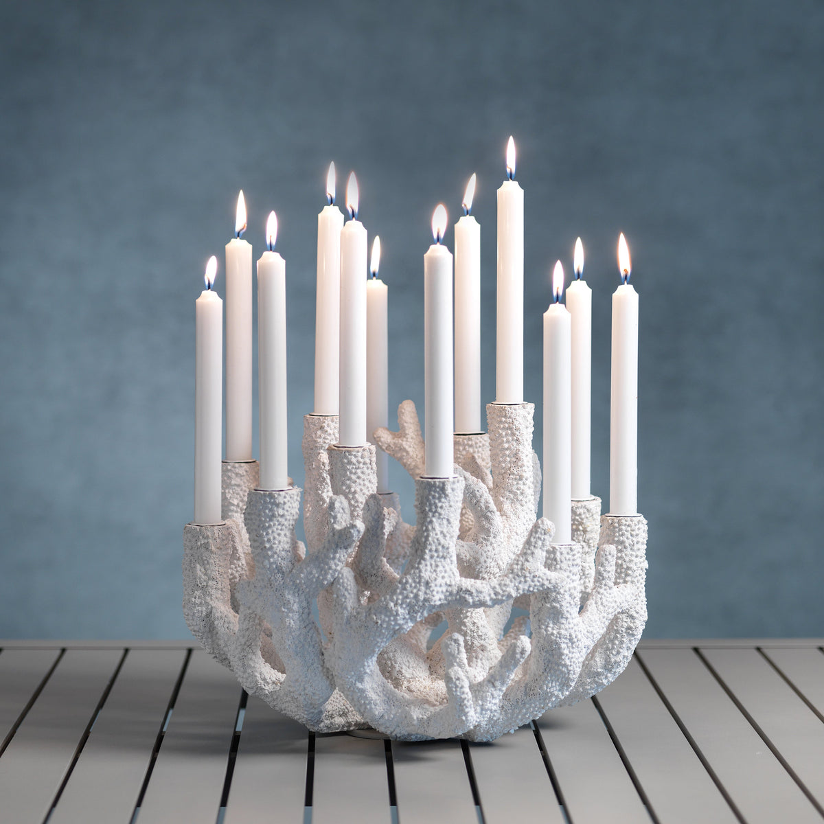 Callie Coral Polyresin Candle Holder - Candle Holder Detail | Bone & Brass