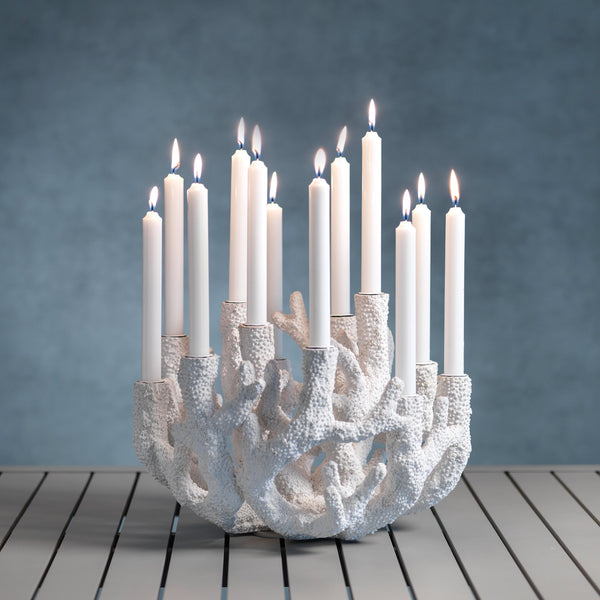 Callie Coral Polyresin Candle Holder - Candle Holder Detail | Bone & Brass