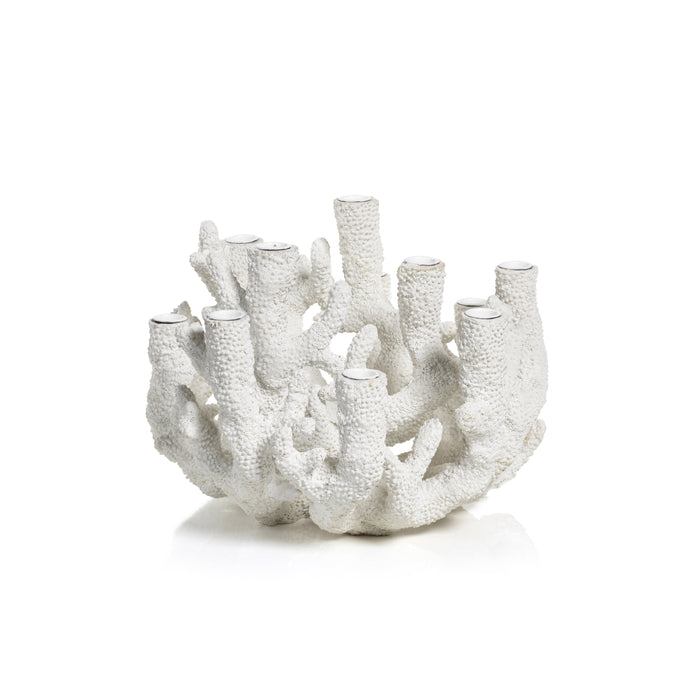 Callie Coral Polyresin Candle Holder | Bone & Brass