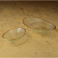 Cally Clear Textured Bowls Gold Rim, Set of 3 - Bowl Top View | Bone & Brass