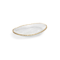 Cally Clear Textured Bowls Gold Rim, Set of 3 - Bowl Side View | Bone & Brass