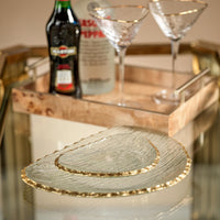 Cally Organic Shape Plate Gold Rim, Set of 3 - Plate Detail | Bone & Brass