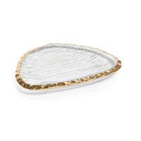 Cally Organic Shape Plate Gold Rim, Set of 3 - Plate Side View | Bone & Brass