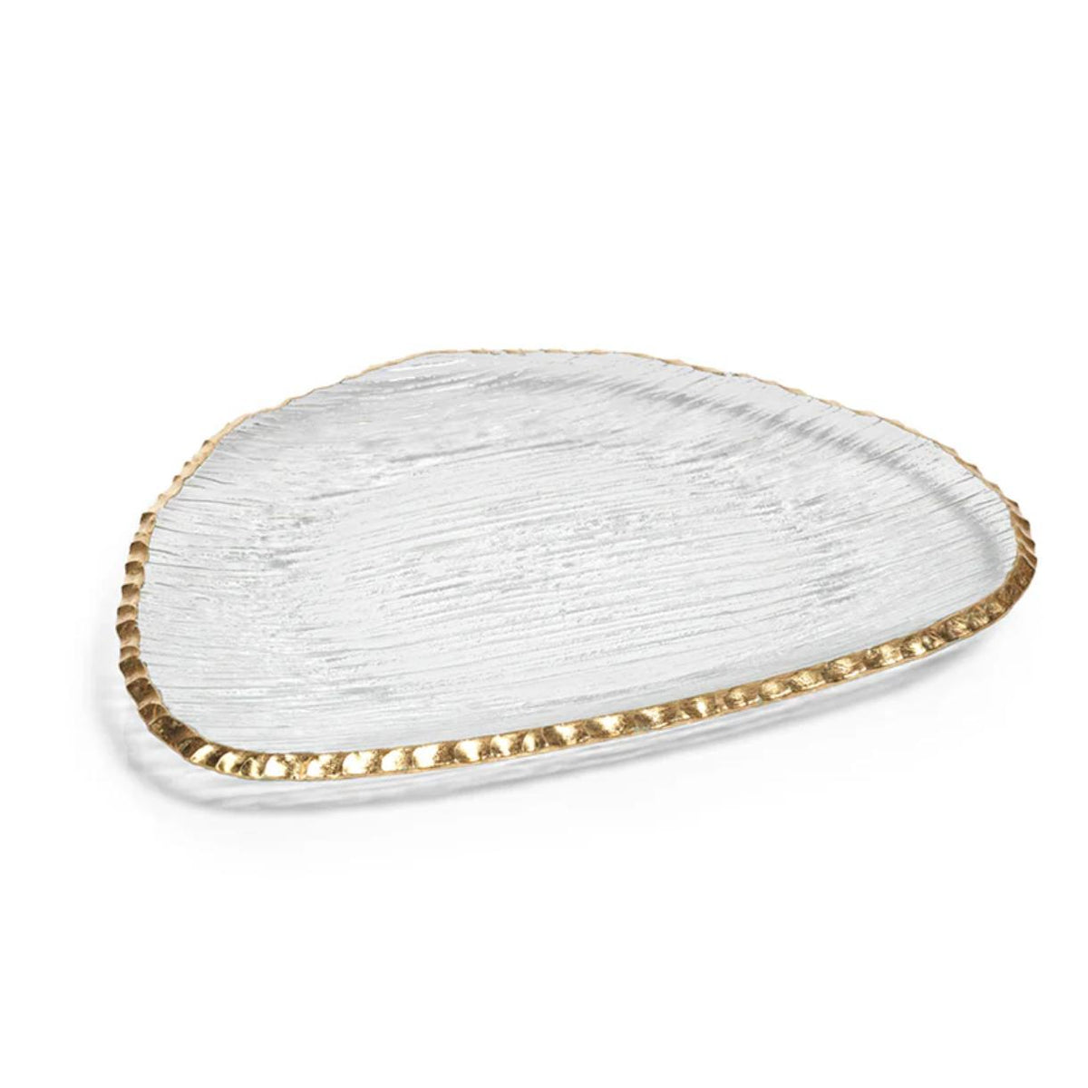 Cally Organic Shape Plate Gold Rim, Set of 3 - Plate View | Bone & Brass