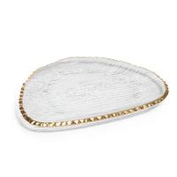 Cally Organic Shape Plate Gold Rim, Set of 3 - Plate View | Bone & Brass