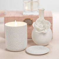 Cameo Long Neck Porcelain Bud Vases, Set of 6 - Vase Top View | Bone & Brass