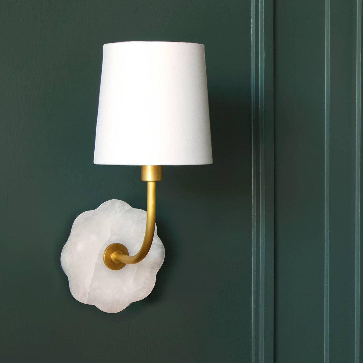 Camilla Bent Arm Sconce - Sconce Detail | Bone & Brass