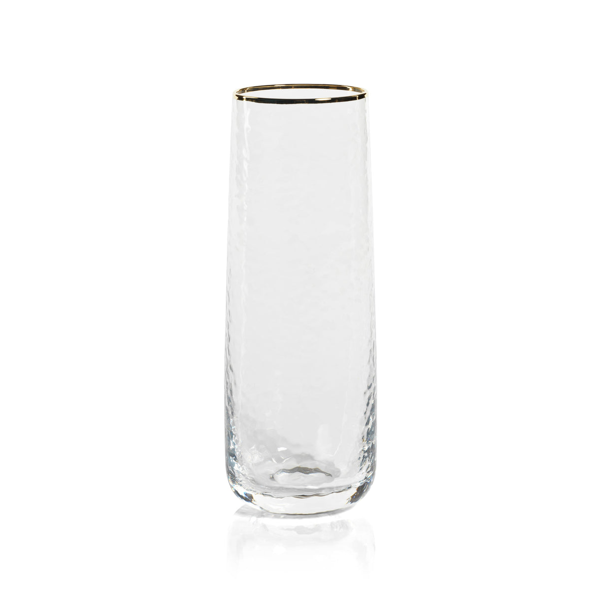Campolli Stemless Glass Flutes w/ Gold Rims, Set of 4 | Bone & Brass