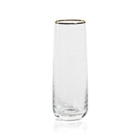 Campolli Stemless Glass Flutes w/ Gold Rims, Set of 4 | Bone & Brass