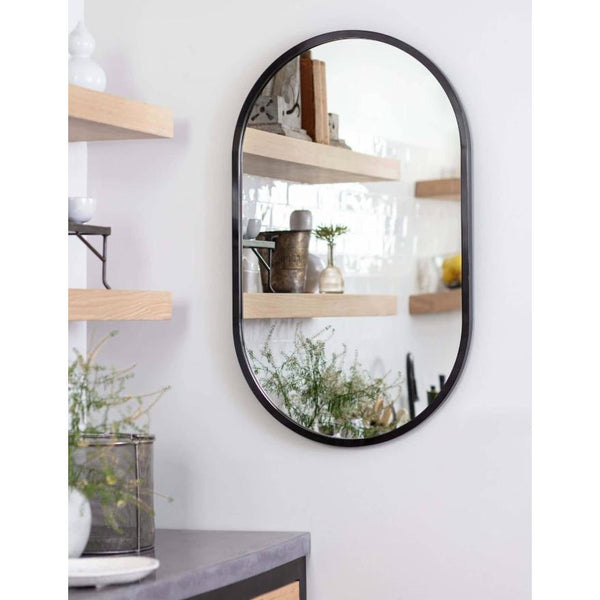 Canal Black Steel Mirror - Mirror Detail | Bone & Brass