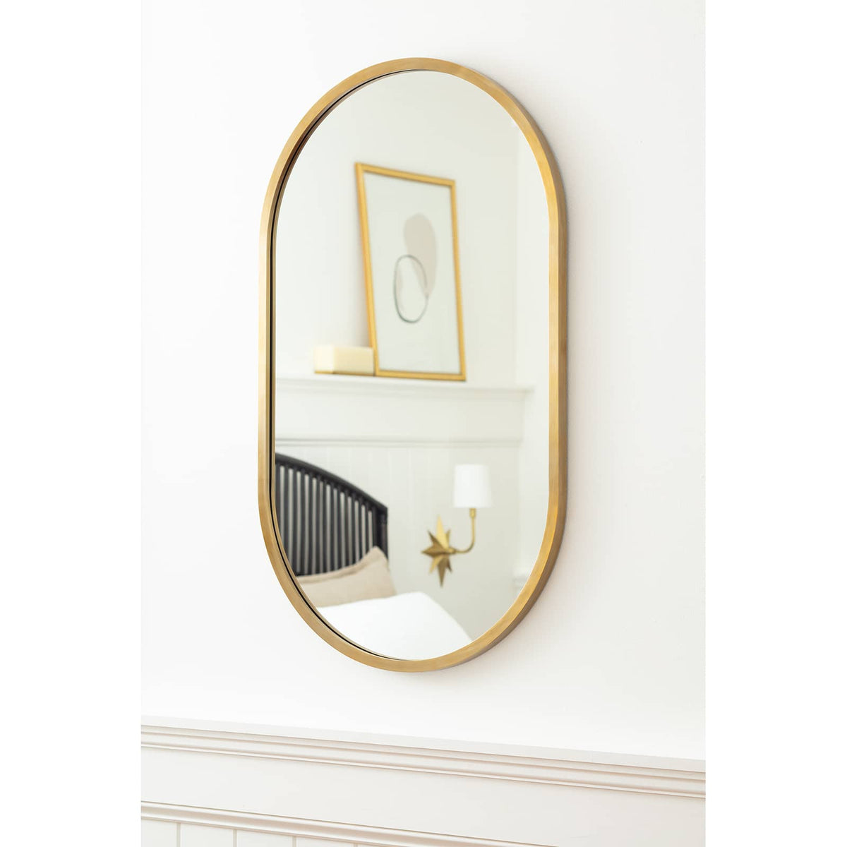 Canal Natural Brass Mirror - Mirror Detail | Bone & Brass