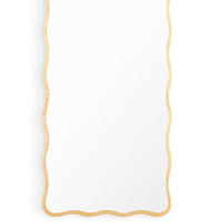 Candice Dressing Room Mirror with an undulating gilded frame and beveled edge, 60" tall.