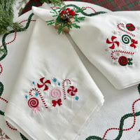 Candyland Embroidered Napkins, Set 4 - Napkin Detail | Bone & Brass