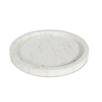 Round Capri natural ivory bone decorative tray, 16" wide, crafted from individual bone pieces.
