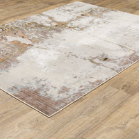 Caravan Beige & Copper Contemporary Rug with textured, multi-level surface and natural-inspired pattern.