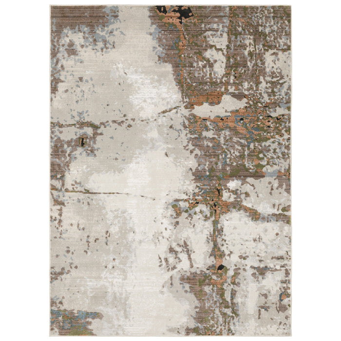 Caravan Beige & Copper Contemporary Rug with textured, multi-level surface and natural-inspired pattern.