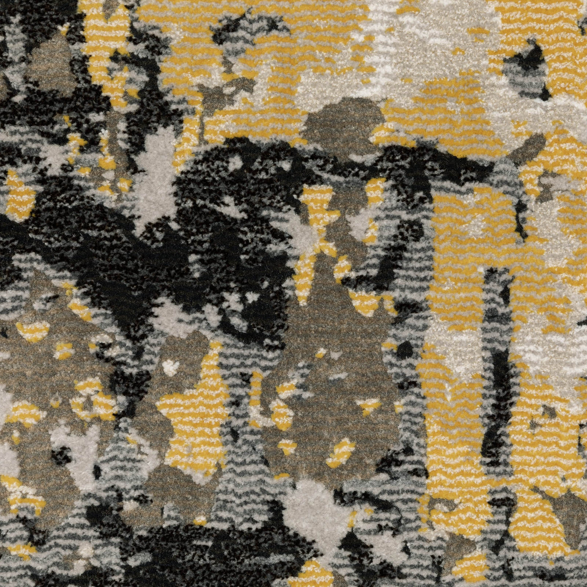 Close-up of Caravan Beige & Gold Contemporary Rug with textured, multi-level surface and abstract design.