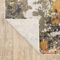 Caravan Charcoal Multi-Colored Contemporary Rug with abstract design, space-dyed polyester, and woven backing.