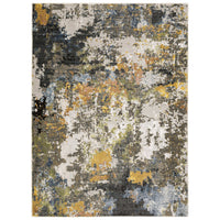 Caravan Charcoal Multi-Colored Contemporary Rug with textured, multi-level surface and natural tones.