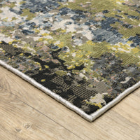 Caravan Grey & Moss Green contemporary rug with textured, multi-level surface and nature-inspired colors.