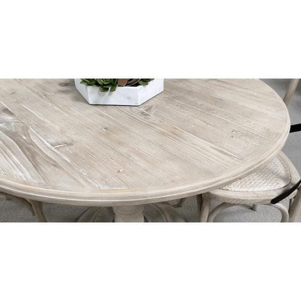 Carla Gray Pine Dining Table - Table Side View | Bone & Brass