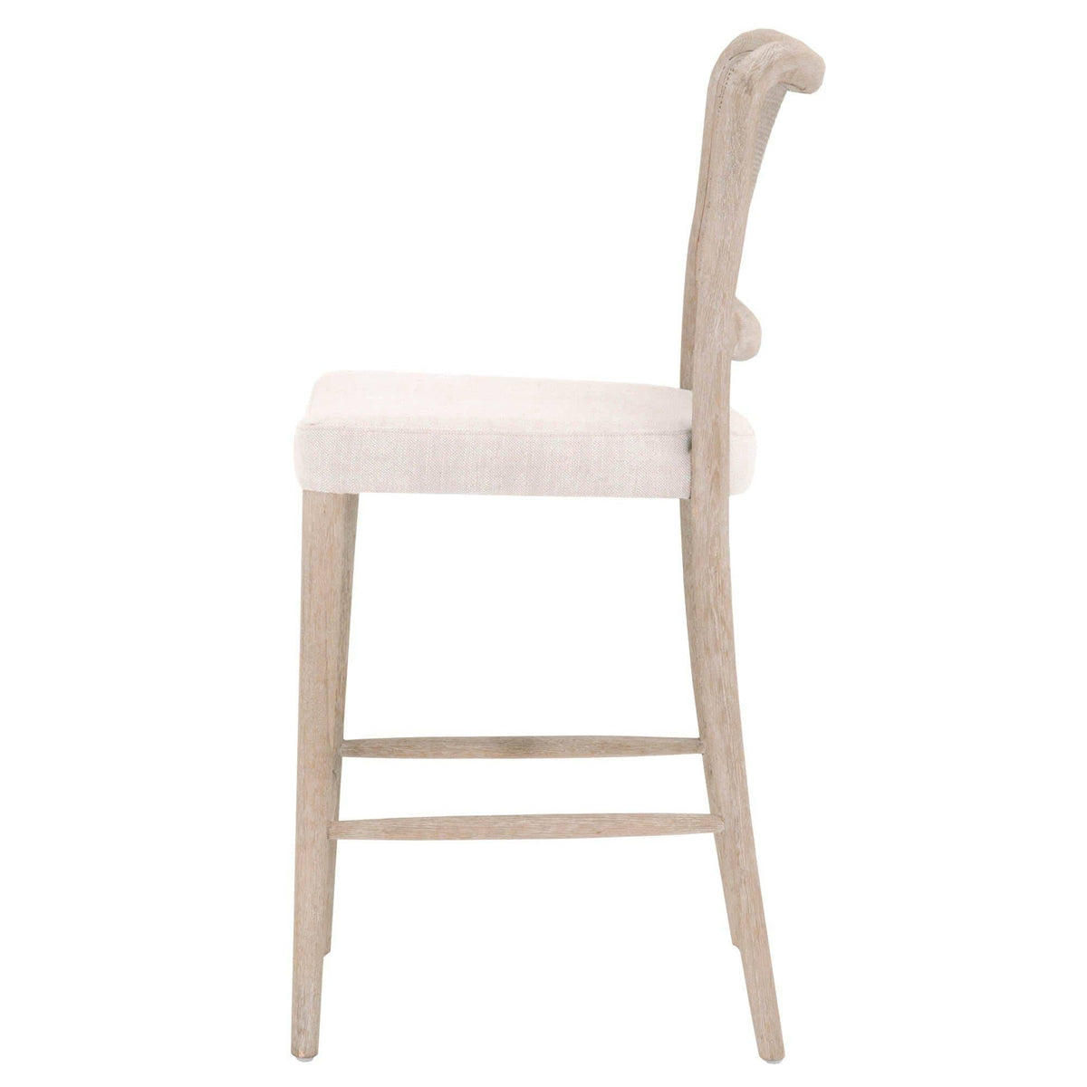 Carly Bisque Gray Oak Counter Stool - Stool Detail | Bone & Brass
