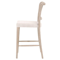 Carly Bisque Gray Oak Counter Stool - Stool Detail | Bone & Brass