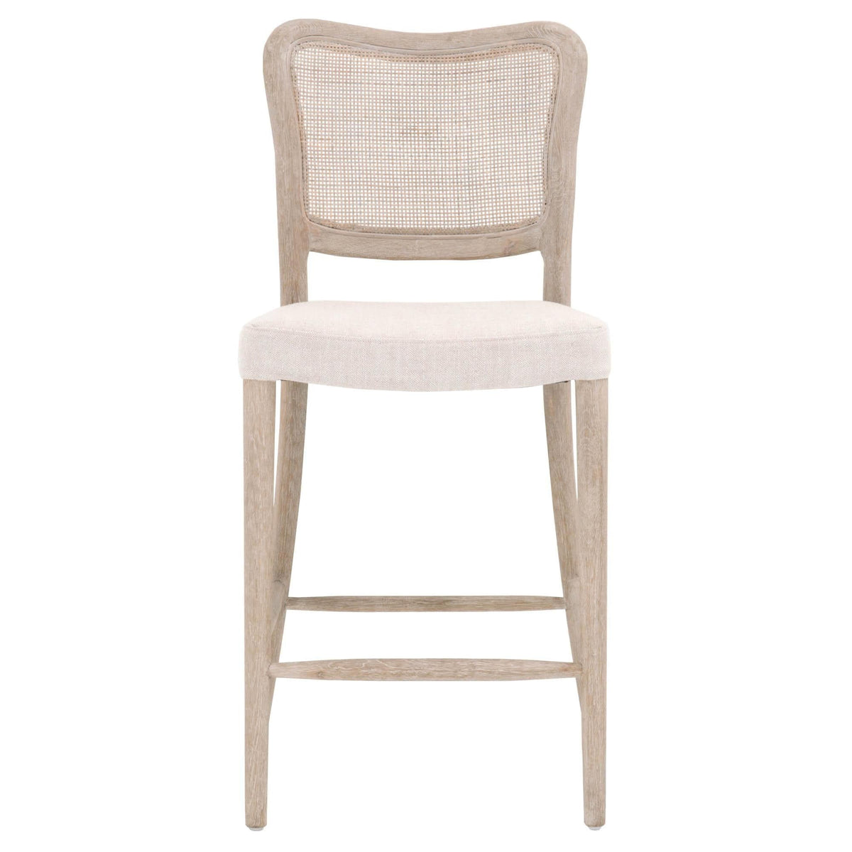Carly Bisque Gray Oak Counter Stool - Stool Seat Detail | Bone & Brass