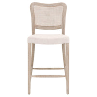 Carly Bisque Gray Oak Counter Stool - Stool Seat Detail | Bone & Brass