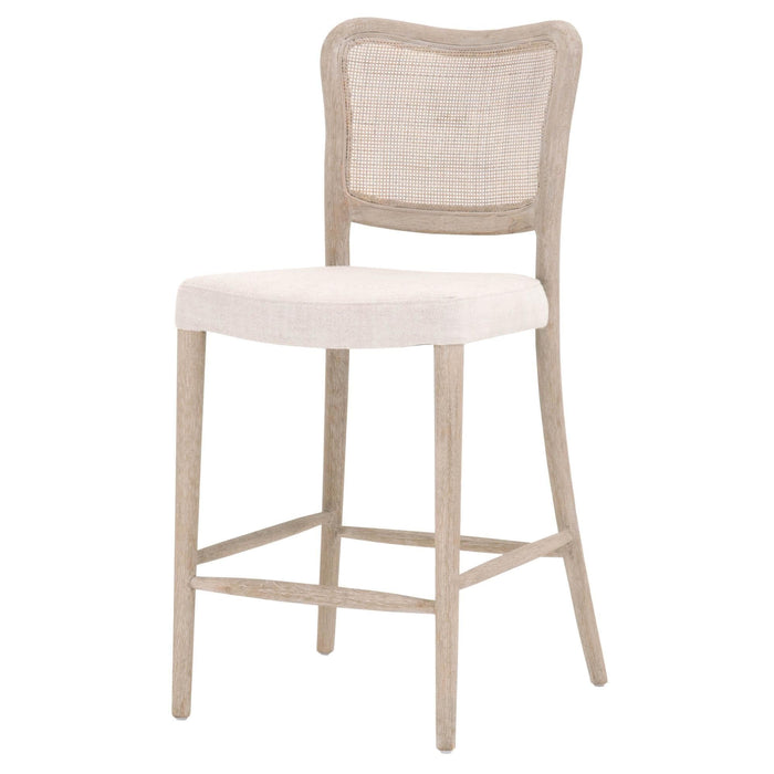 Carly Bisque Gray Oak Counter Stool | Bone & Brass