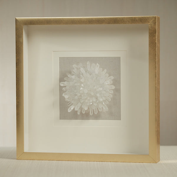 Carney Gold Framed Crystal Flower Wall Décor - Detail View | Bone & Brass