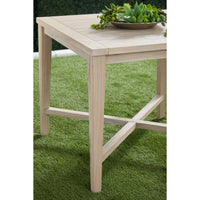 Carrie Gray Teak Square Counter Table - Table Detail | Bone & Brass