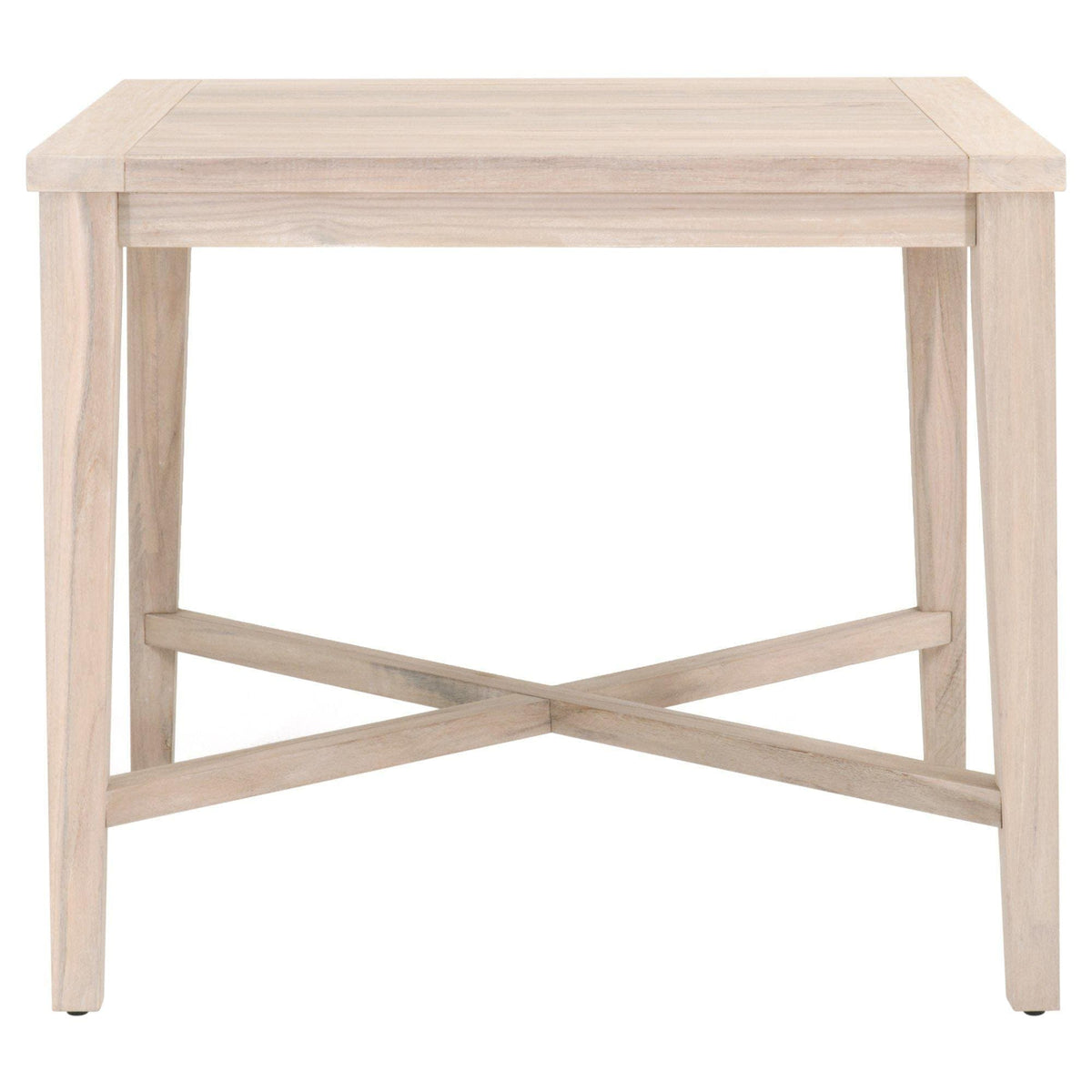 Carrie Gray Teak Square Counter Table - Outdoor Table View | Bone & Brass