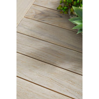 Carrie Gray Teak Square Counter Table - Table Side View | Bone & Brass