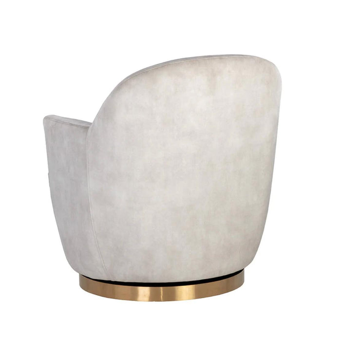 Casey Nono Cream Swivel Lounge Chair - Chair Side View | Bone & Brass