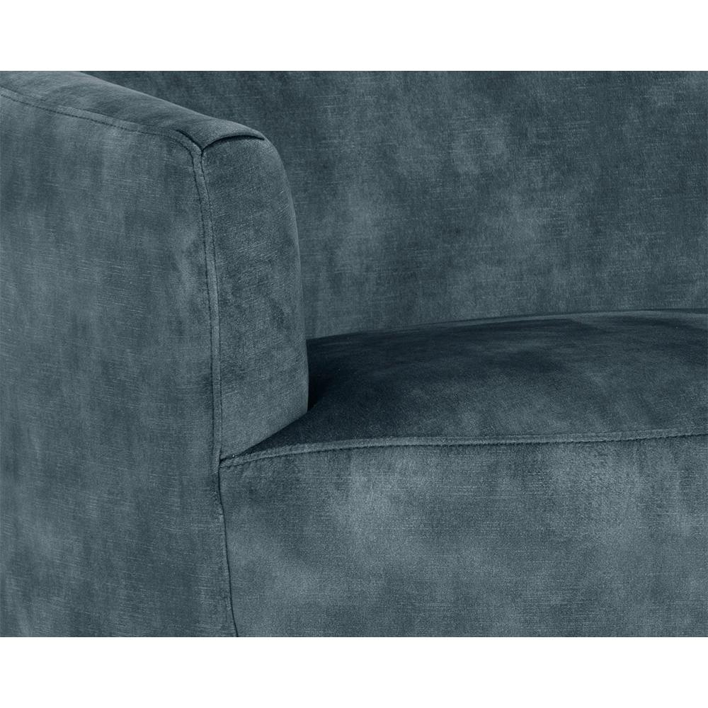Casey Agean Blue & Brass Swivel Lounge Chair - Chair View | Bone & Brass