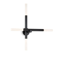 Black Cass Wall Sconce with four rotating arms and frosted acrylic bulb covers, 38.25" tall.