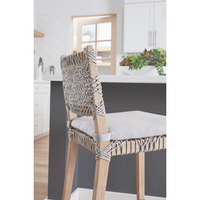 Cassie Taupe Rope Counter Stool - Stool Side View | Bone & Brass