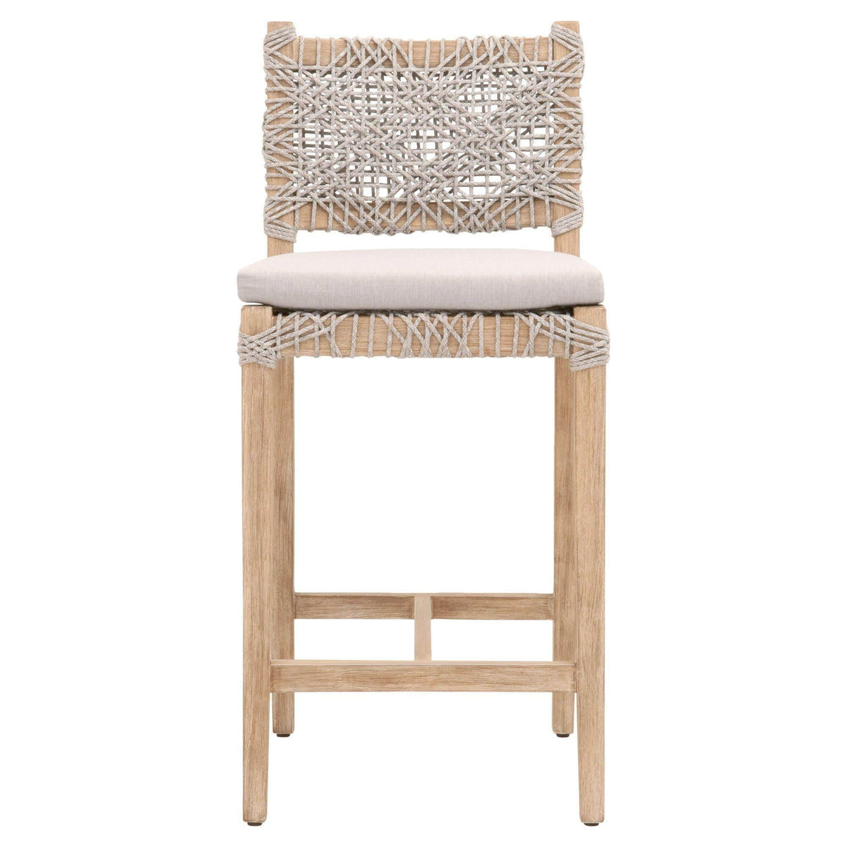 Cassie Taupe Rope Counter Stool - Stool View | Bone & Brass