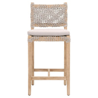 Cassie Taupe Rope Counter Stool - Stool View | Bone & Brass