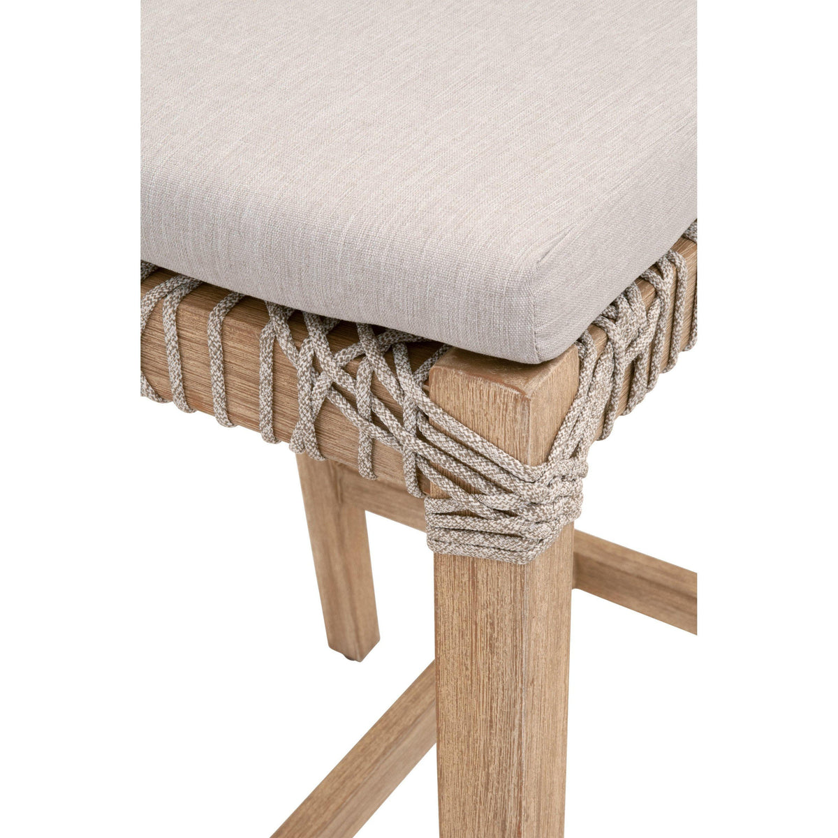 Cassie Taupe Rope Counter Stool - Stool Side View | Bone & Brass